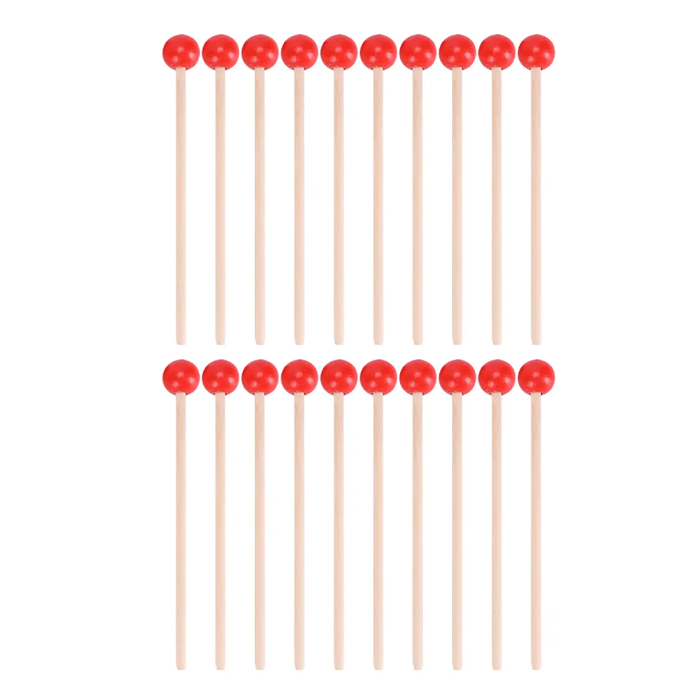 

20 Pcs Wooden Toy Children's Piano Hammer Music Mallets Drum Sticks for Kids Percussion