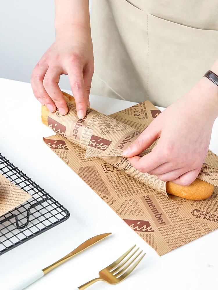 

wrapping Sand paper can be microwave heated can cut baked bread food rice balls burger paper greaseproof paper