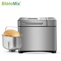 biolomix stainless steel 1kg 19 in 1 automatic bread maker 650w programmable bread machine with 3 loaf sizes fruit nut dispenser
