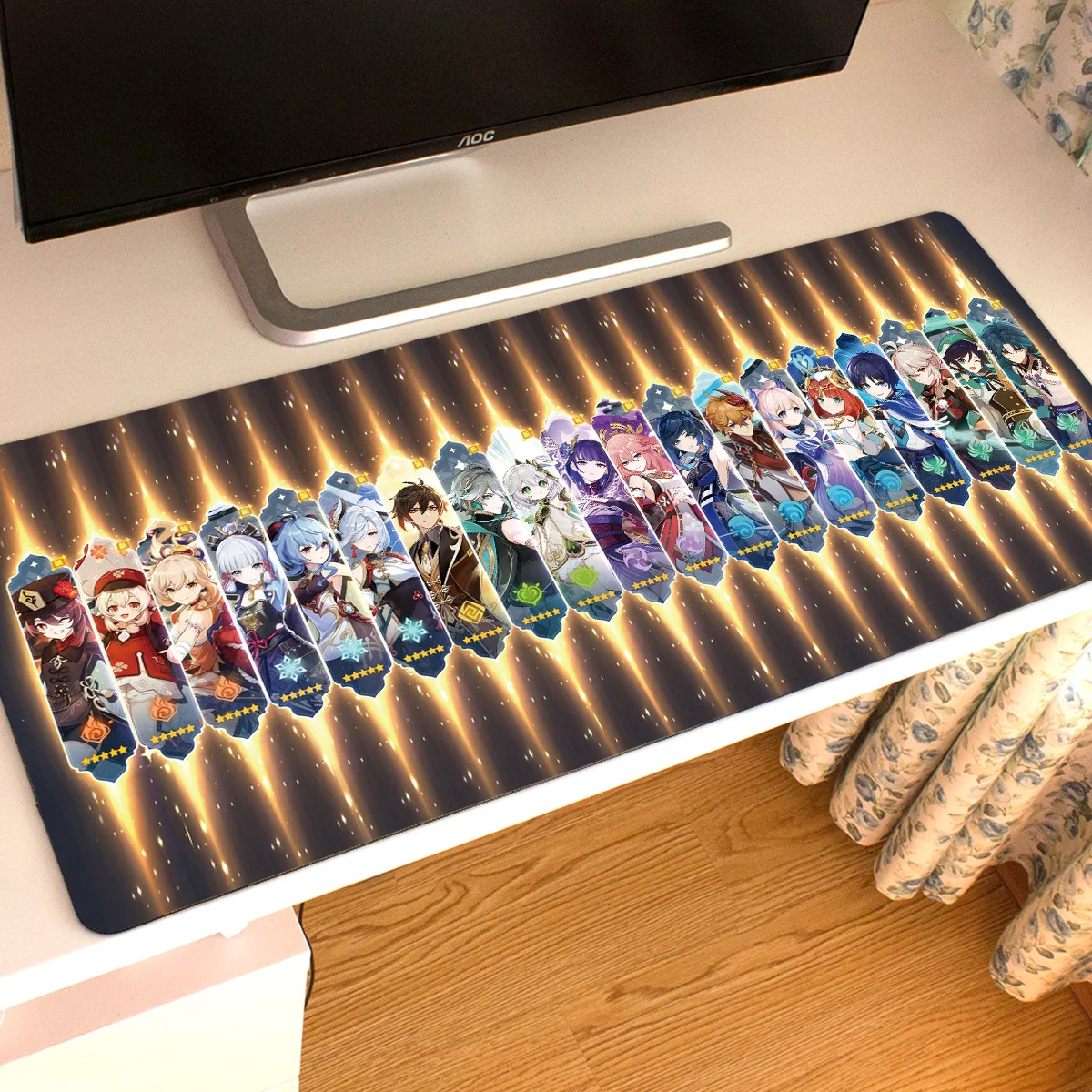 

GENSHIN Desk Pad Keyboard Pads Game Player Desktop Decoration Anime Print Non-Slip Mousepad Otaku Esports Boys Tablecloth