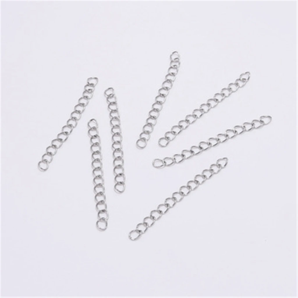 

50Pcs/Lot 5cm 7cm Stainless Steel Extender Chains For Bracelet Diy Findings Accessories Extension Tail Chains For Jewelry Making