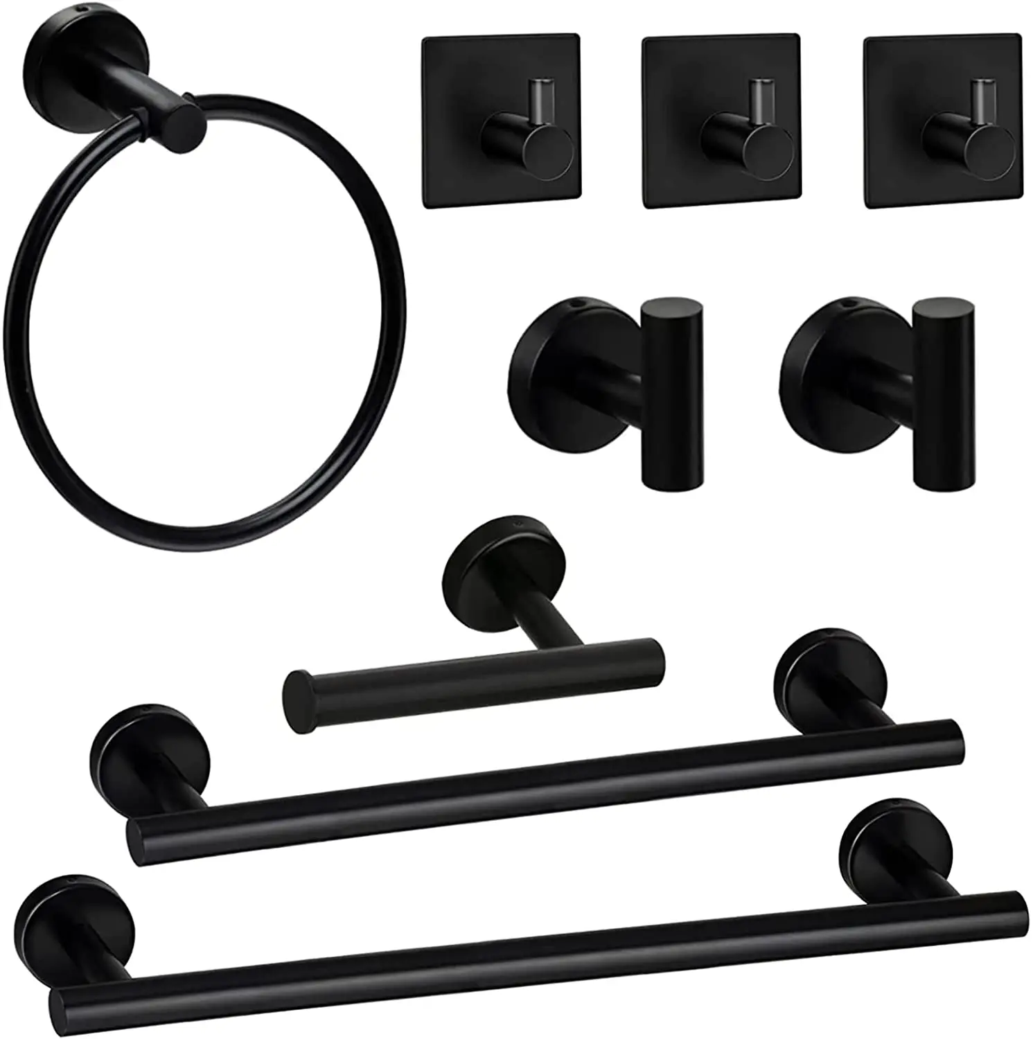 

Bathroom Hardware Set Bathroom Accessories Black Robe Hook Towel Rail Bar Rack Bar Shelf Tissue Paper Holder Toothbrush Holder
