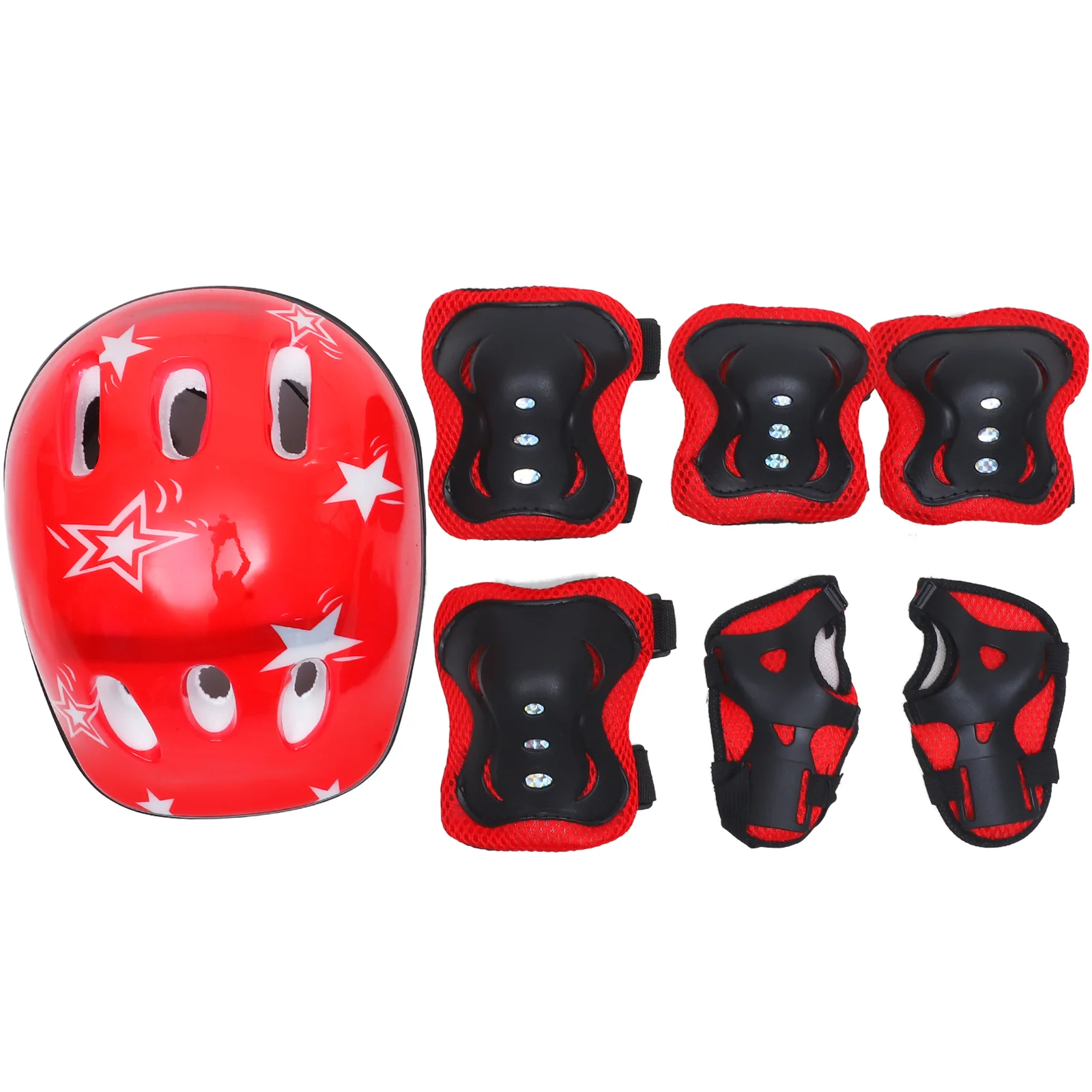 

7 Pcs Kids Riding Gear Bicycle Protective Knee Pads Elbow Youth Girl Child Brace