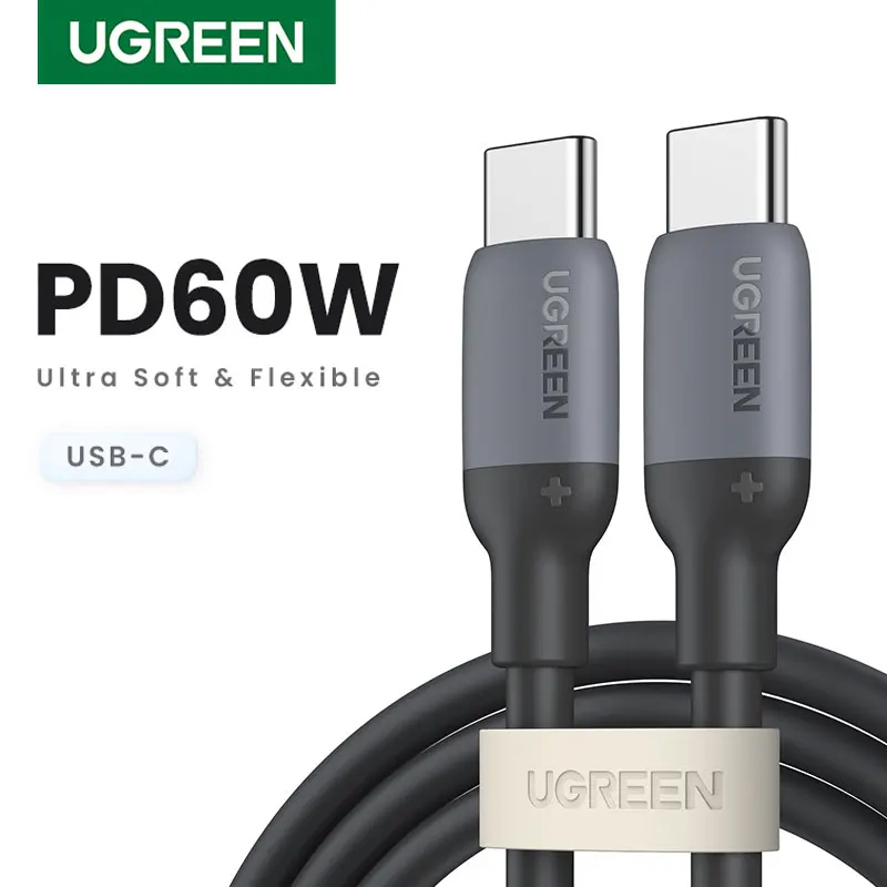 

UGREEN 60W 100W USB C To Type C Cable PD Fast Charging Charger Cable For Macbook Xiaomi Samsung POCO Liquid Silicone USB Cable