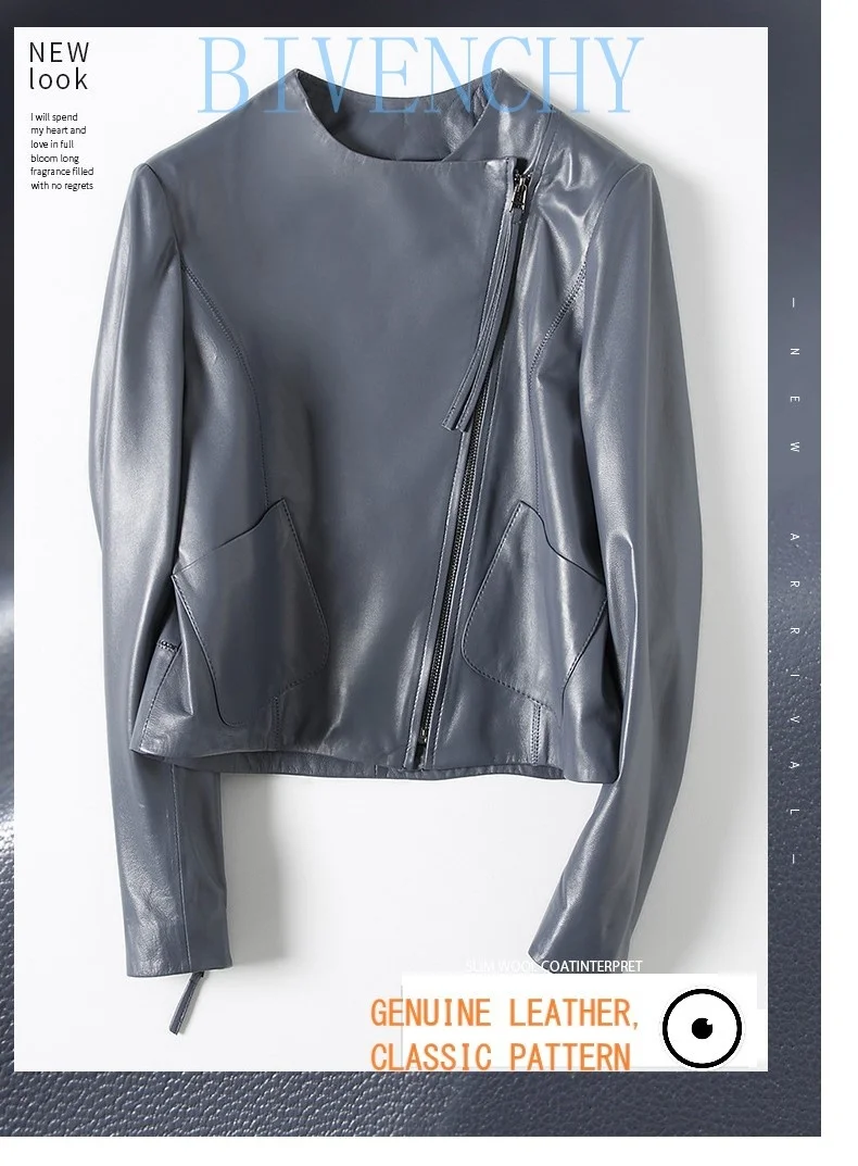 

YR!Free shipping.fashion Ladies genuine leather jackets.chic ,trendy ,vintage sheepskin, motor jackets