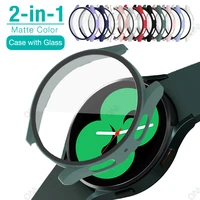 protective case for samsung galaxy watch 5 pro 45mm 44mm 40mm smartwatch tempered glass screen protector with pc hard cover 2in1