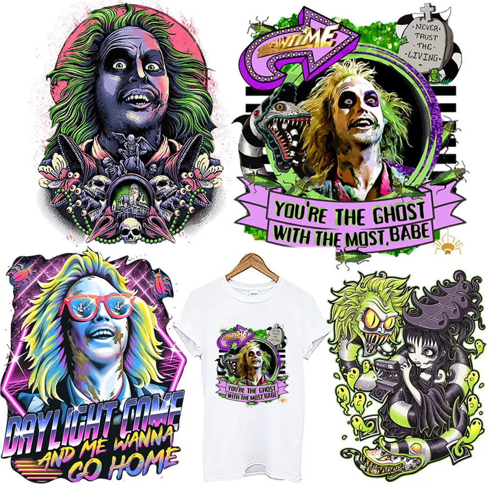 Термоклейкие патчи для одежды, термоклейкие патчи для одежды «сделай сам», термотрансферные Аппликации из фильма «ужасы» от Beetlejuice