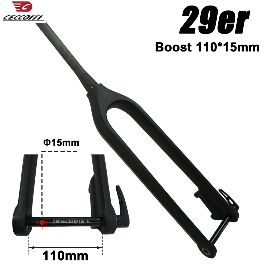 Карбоновая вилка для горного велосипеда 29er детали MTB сквозная ось 110 мм жесткая