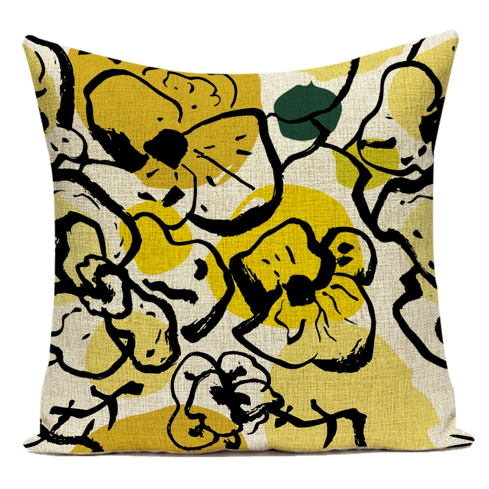 

Sofa Floral Nordic 45x45 Home Decor Upholstery Flower Decorative Pillows Pillowcase Cushion Cover Artistic Textile Garden E2166