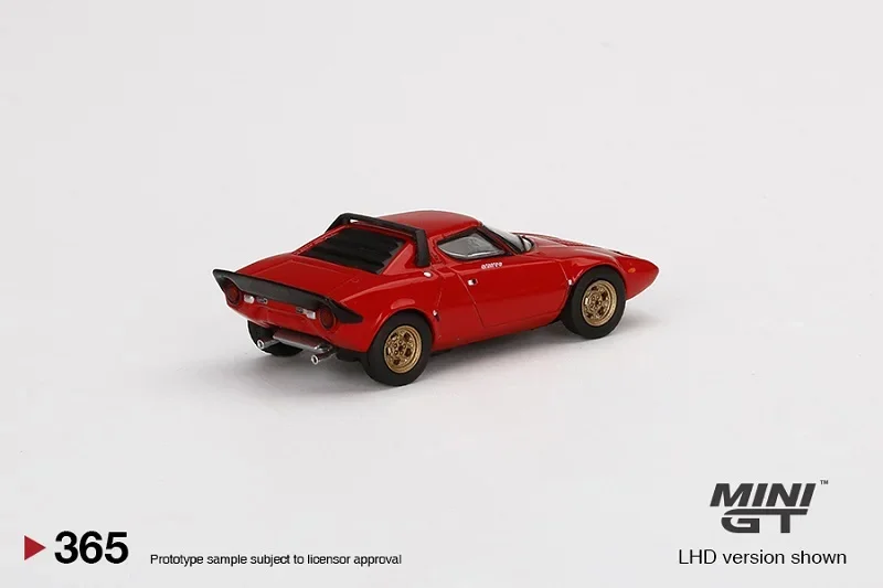 Модель автомобиля MINI GT 1:64 Lancia Stratos HF Stradale Rosso Arancio с левым рулем