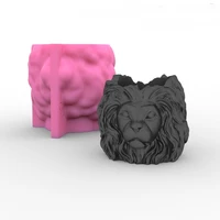 the lion king silicone mold for handmade desktop decoration gypsum epoxy resin pen holder flower pot candlestick silicone mould