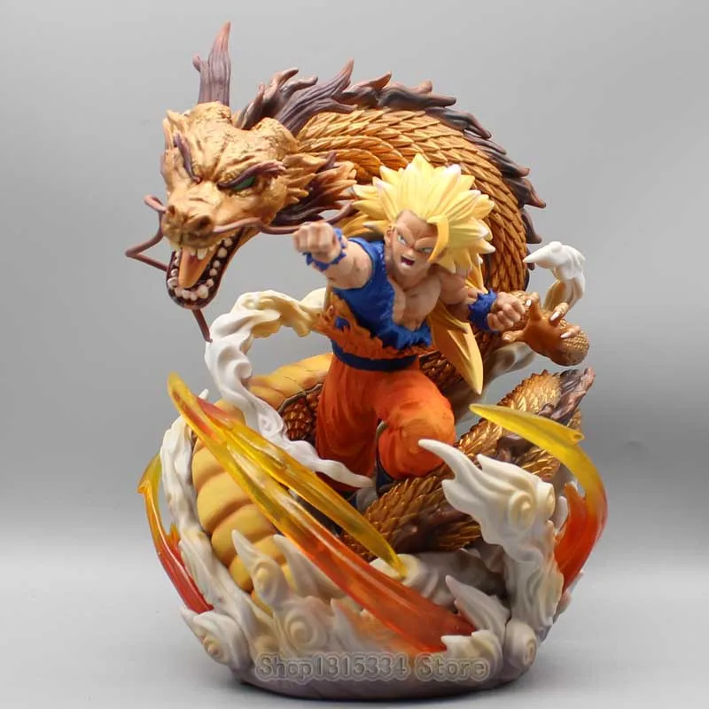 30cm Anime Goku Dragon Ball Figure GK Super Saiyan TF Dragon Fist SSJ3 Son Goku Action Figures PVC Statue Collection Toys Model