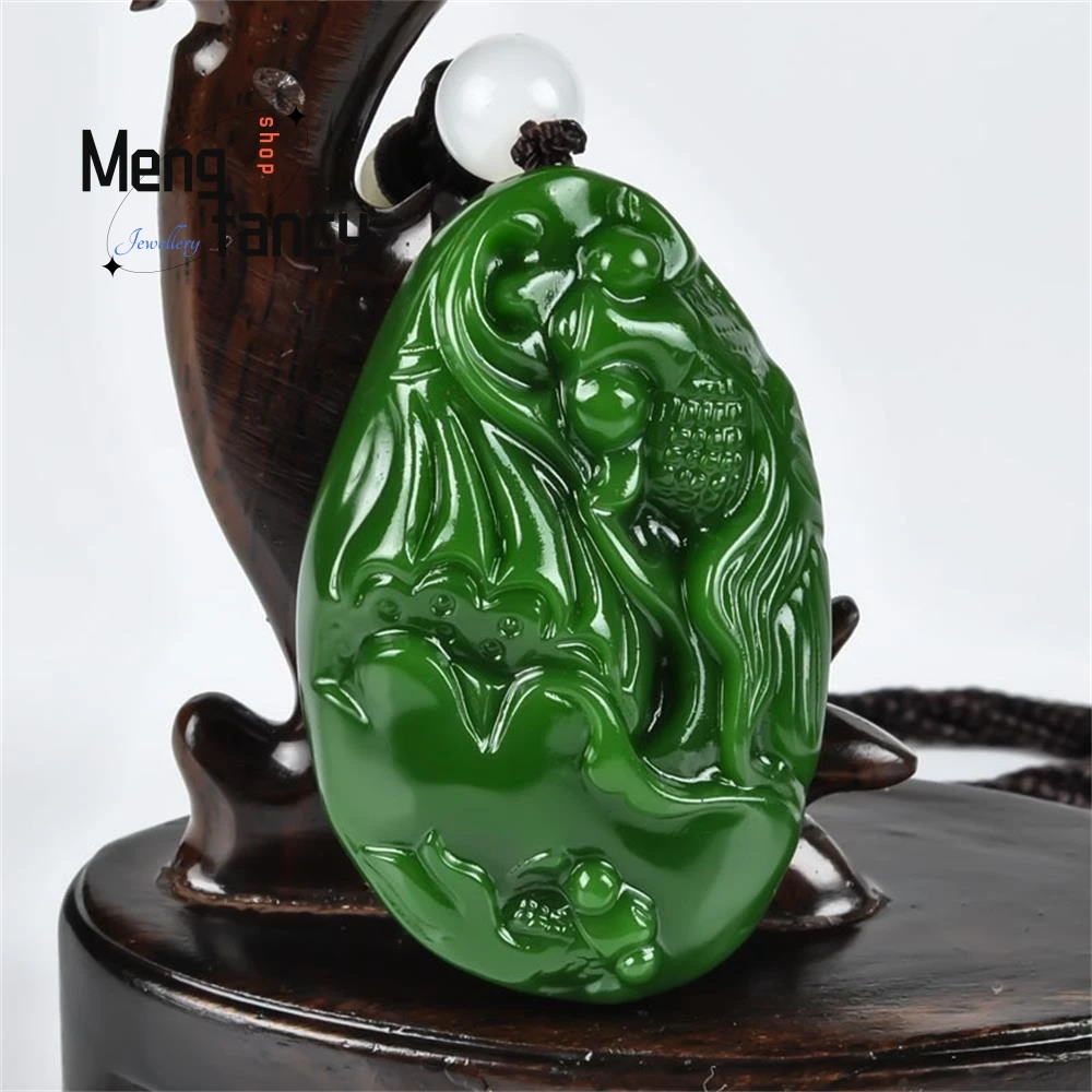 

Natural Hetian White Jade Jasper Goldfish Pendant Simple Exquisite Luxury Fashion Jewelry Best Selling Handicraft Holiday Gift