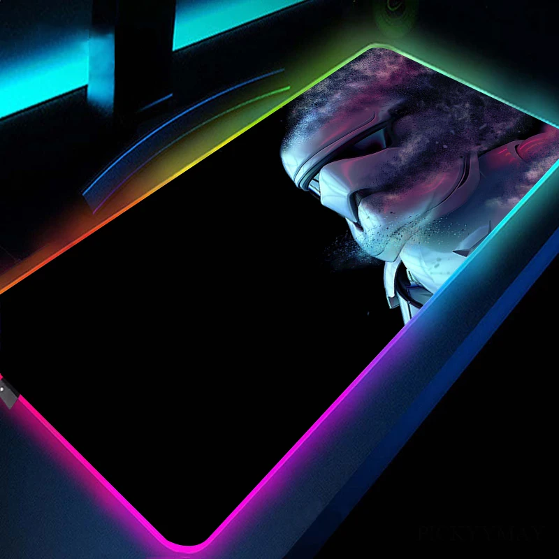 Коврик для мыши с рисунком аниме войн большой игровой коврик RGB подсветкой мягкий