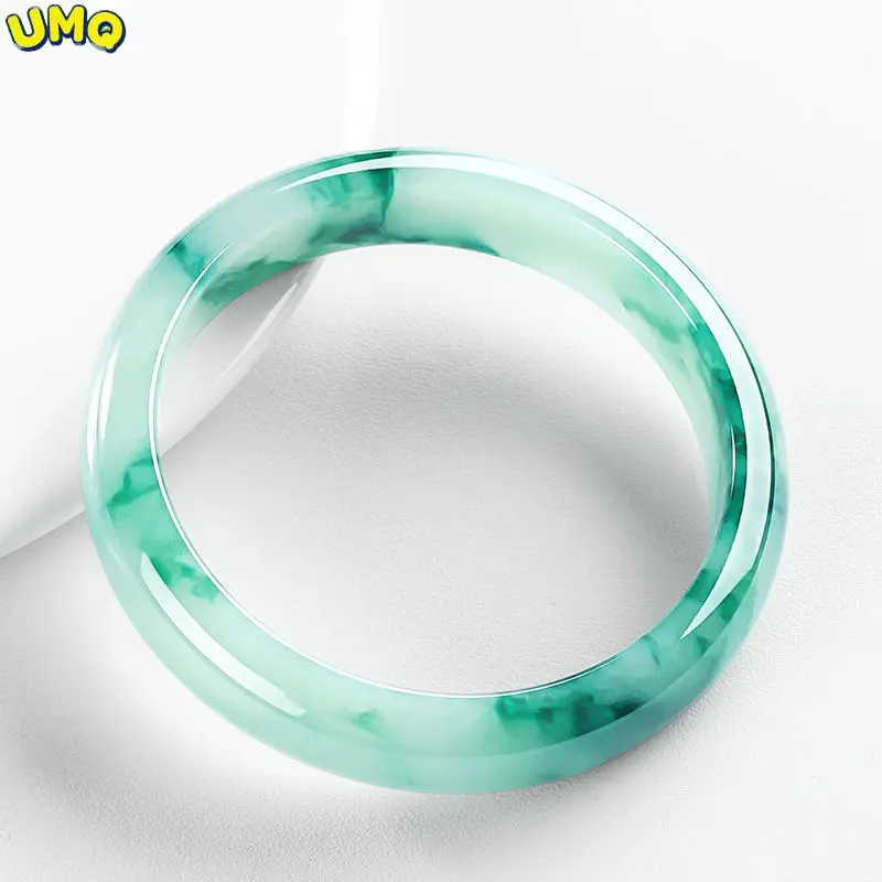 

Myanmar Jadeite Bracelet, Ice Seed, Floating Flowers, Green, Oily, Green, High Ranking Imperial Concubine, Jade Bracelet, Jade a