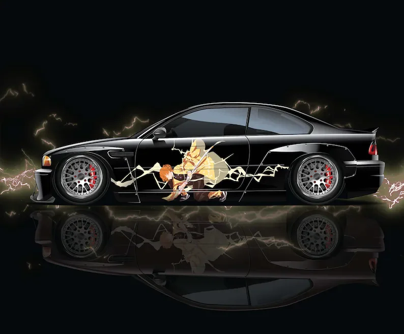 

Demon Style Anime Car Livery, Anime Character Universal Side Japanese Theme Livery Car Accessories Car Accessories for Men