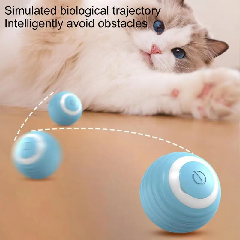 

Cats Self Rolling Ball Automatic Teasing Ball Interactive Toy 360 Degree Self-Rotating Electric Ball With LED Light Pet Supplies