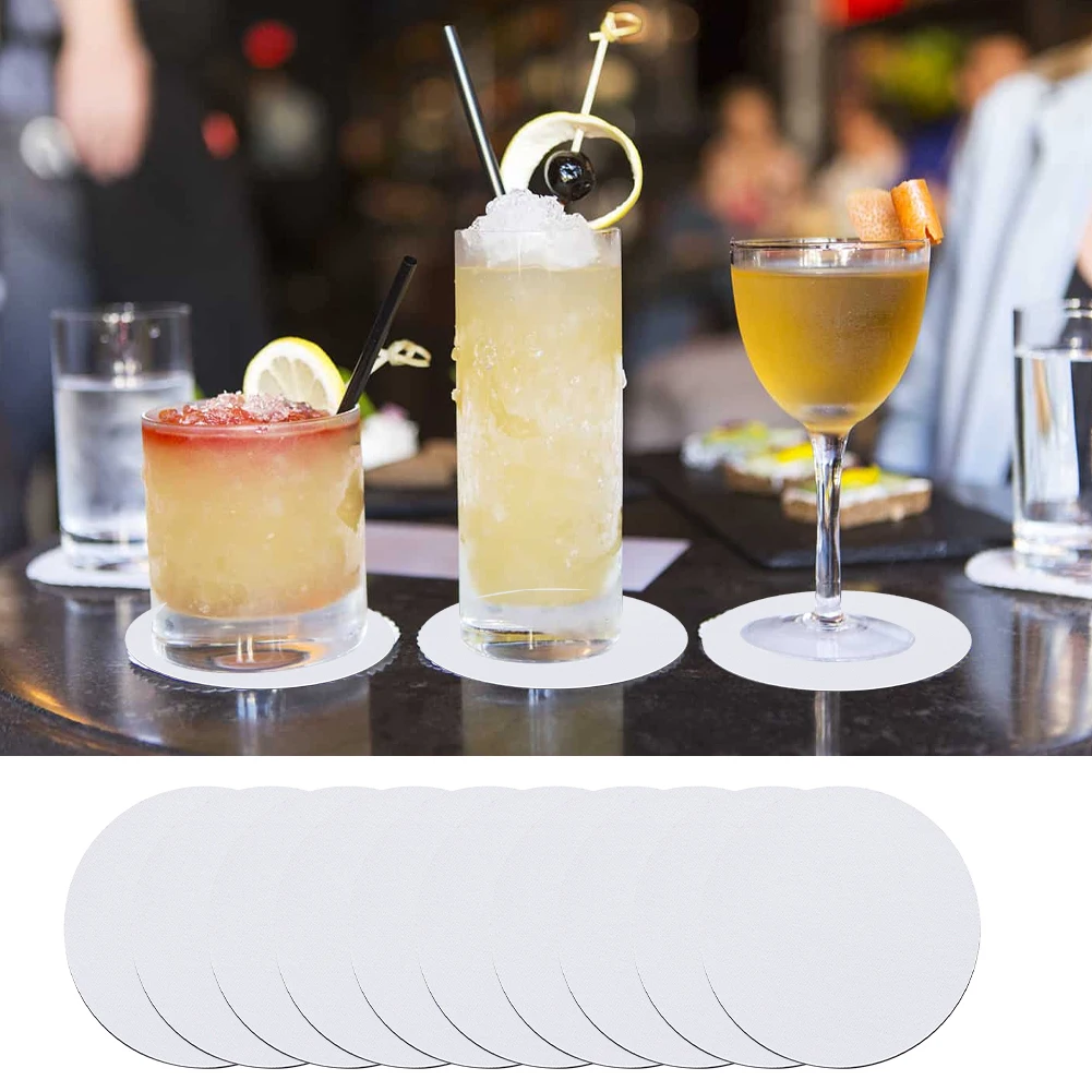 

30pcs DIY Auto Parts Sublimation Blank Coaster Heat Transfer Painting Project 4 Inch Mat Home Decor Kitchen Crafts White Round