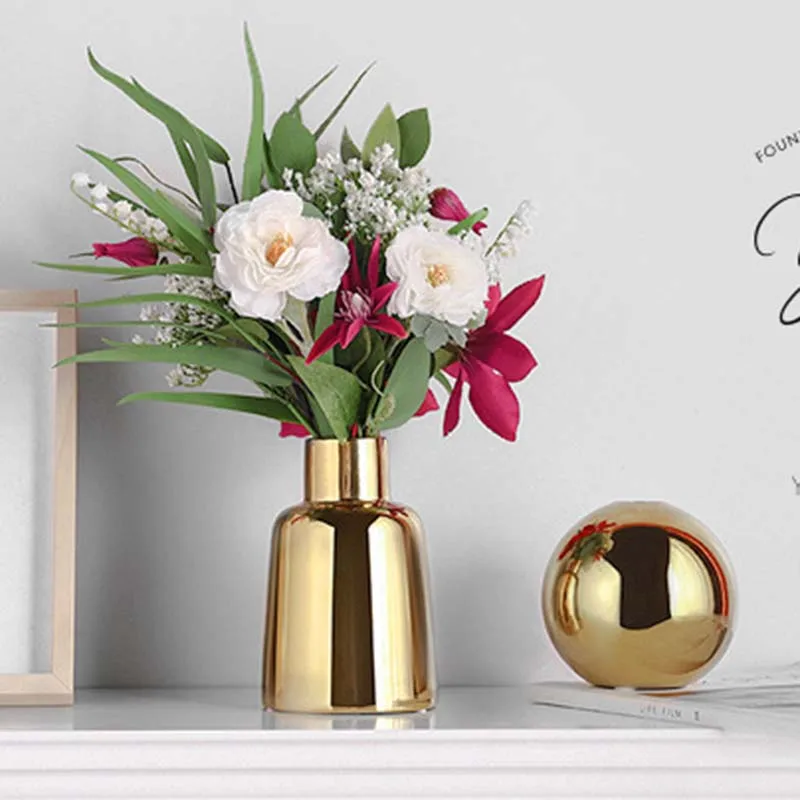 

Простой светлый стиль, ваза для гостиной, искусственная книжная полка, Цветочная композиция, керамическая мягкая ваза
