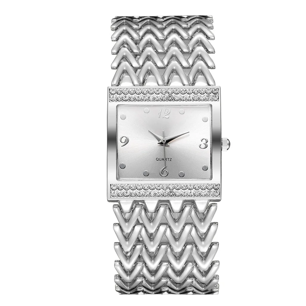 

1pc Luxury Simple Analog Wide Strap Casual Diamond Square Digital Quartz Ladies Watch Gift Sets Reloj Mujer Zegarek Damski