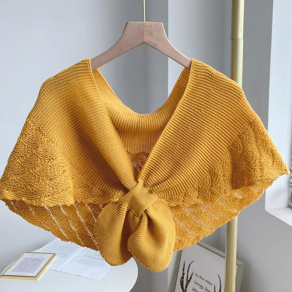 

Breathable Lightweight Open Stitch Applique Summer Shawl for Home Wear