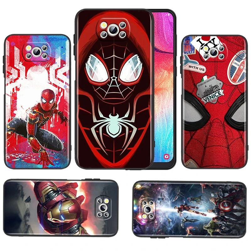 

Avenger Marvel Superhero For Xiaomi Poco M4 X4 X3 F3 GT NFC M3 C3 M2 F2 F1 X2 Pro Mi Mix3 Silicone Black Phone Case