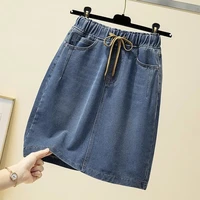 sexy women denim i skirt korean fashion summer high waist blue min skirt casual streetwear female harajuku short jeans skirts