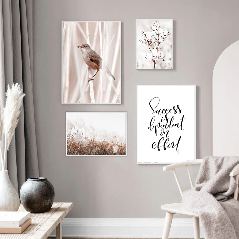 Рисунки на песке руками Цветочный рисунок на основе одуванчика, птицы на тростнике, картинки на стену на холсте Nordic для декорирования гостиной в доме.