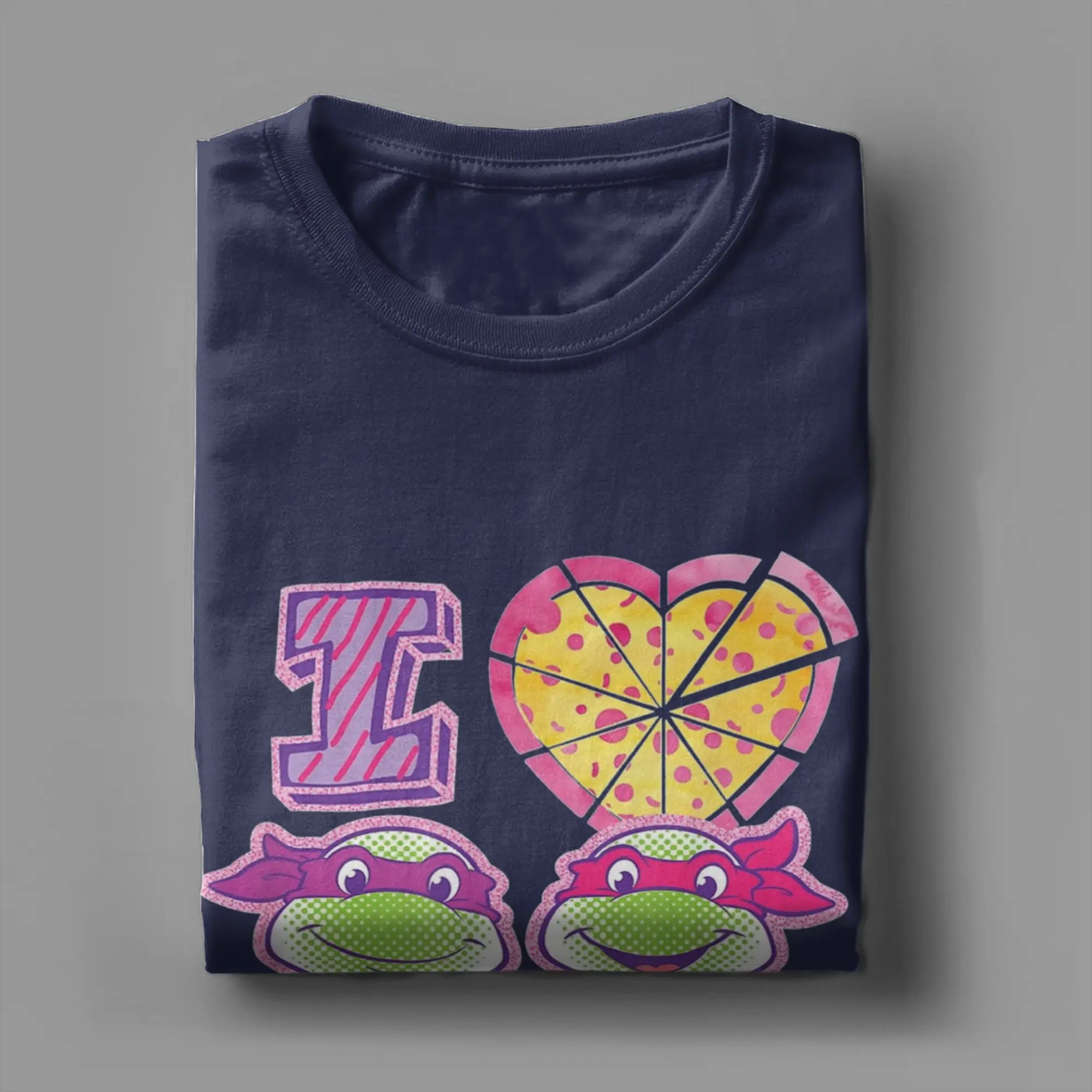 Фото Футболка TMNT T-Turtles Super Heroes Love Pizza в стиле ретро, ​​футболка унисекс, одежда из 100% хлопка, одежда в стиле ретро с круглым вырезом и короткими рукавами №3
