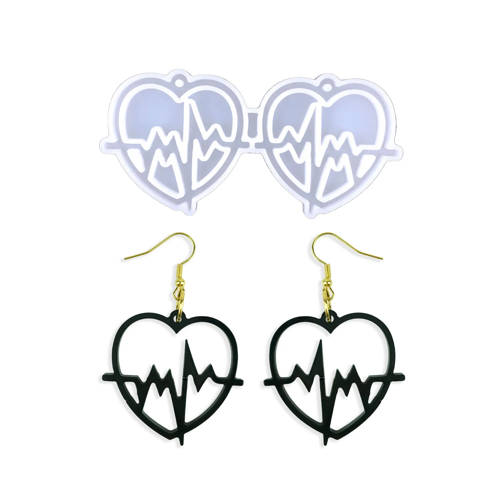 

Heart-shaped Rhythm Earrings Silicone Mold DIY Love Earrings Pendant Decoration Keychain Pendant Silicone Mold