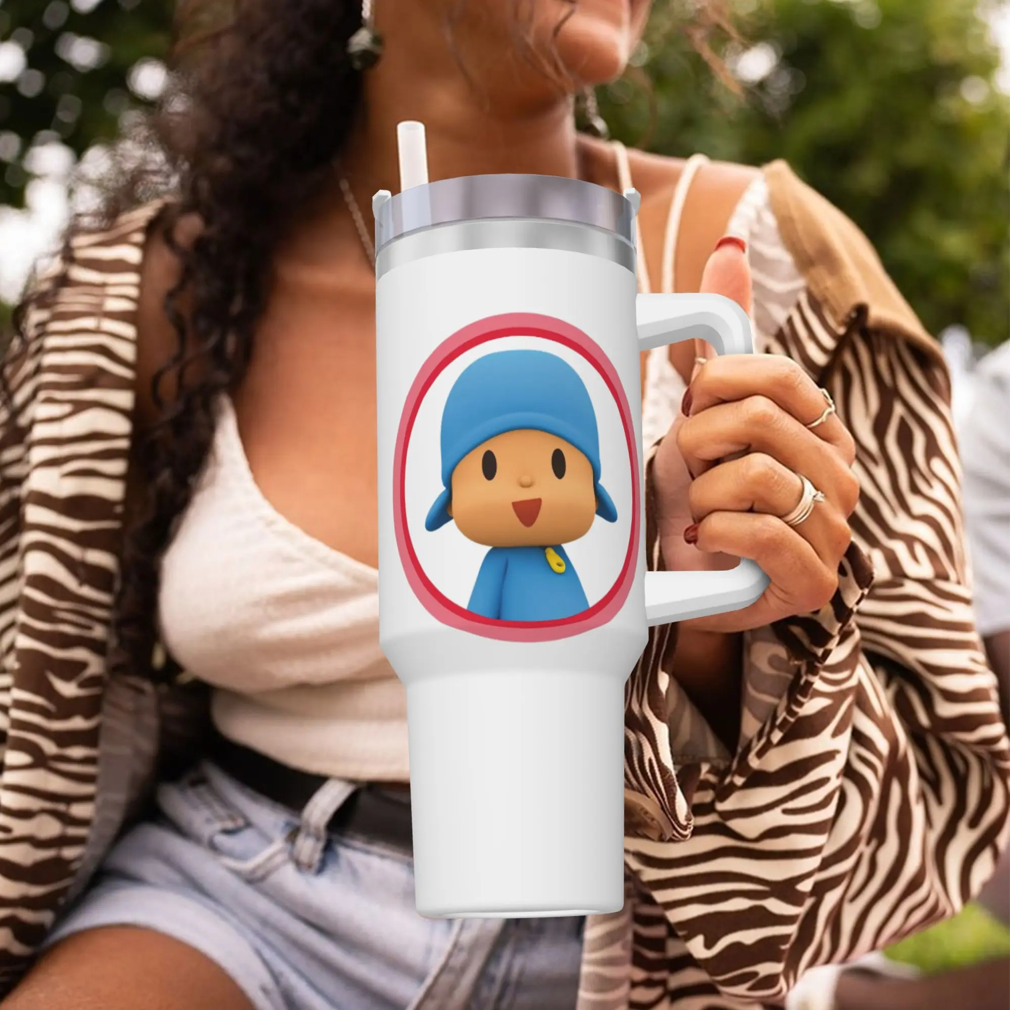 Термокружка из нержавеющей стали P-Pocoyo Elly Pato с испанским аниме-дизайном, для кофе, изолированная, для холодных напитков, автомобильная кружка, пляжная бутылка для воды (art.: 3920da3eabdf8) - 3920da3eabdf8