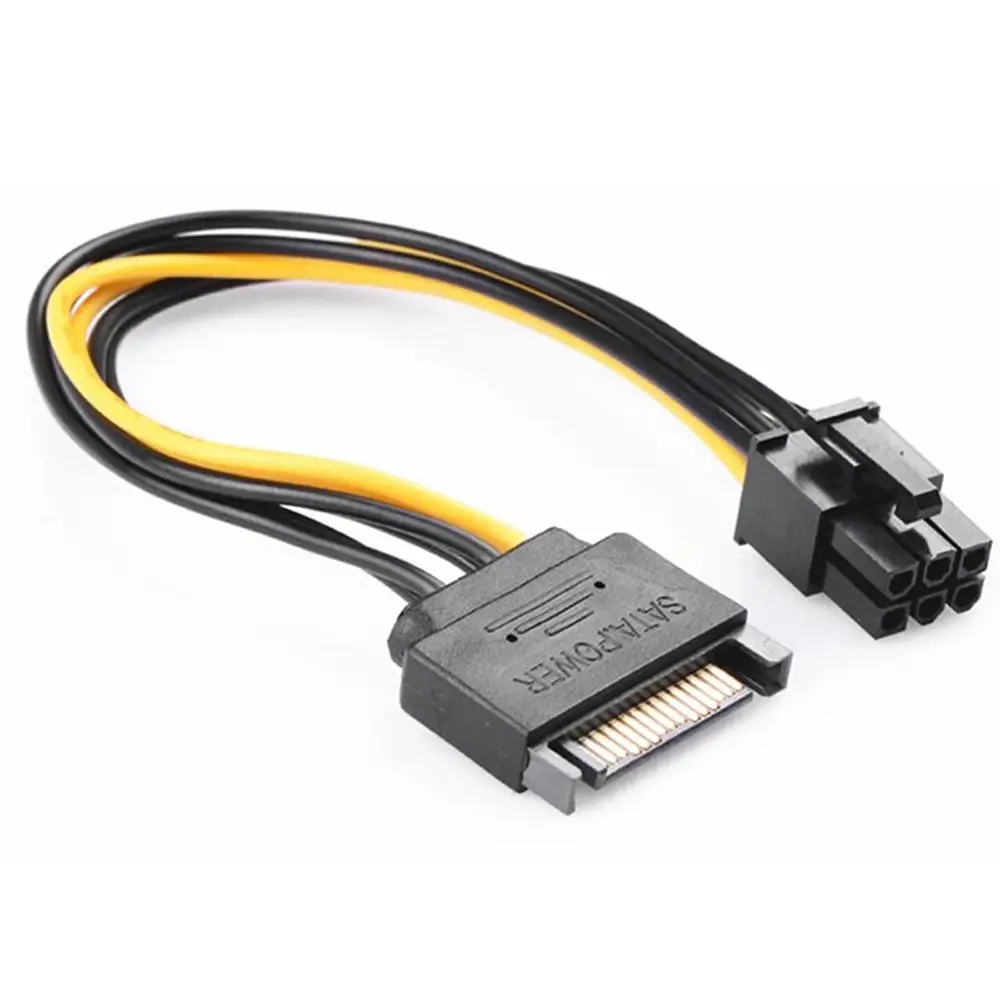 

SATA Power Cable 15 Pin To 6 Pin PCI EXPRESS PCI-E Sata Graphics Converter Adapter Video Card Power Cable
