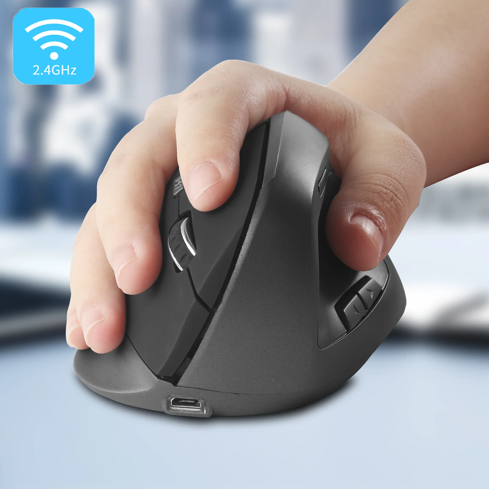 

Мышь Вертикальная Беспроводная CHYI, эргономичная, 2,4 ГГц, USB