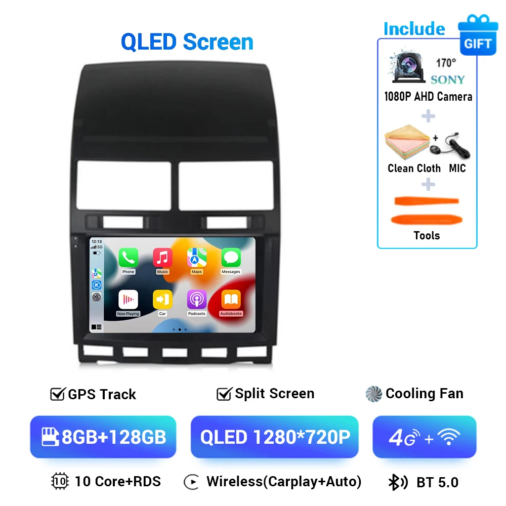 Android 15 Carplay для Volkswagen Touareg GP 2002 2003 2004 2005 2006 2007 2008 2009 2010 Автомобильный радиоприемник Мультимедийный плеер GPS Стерео