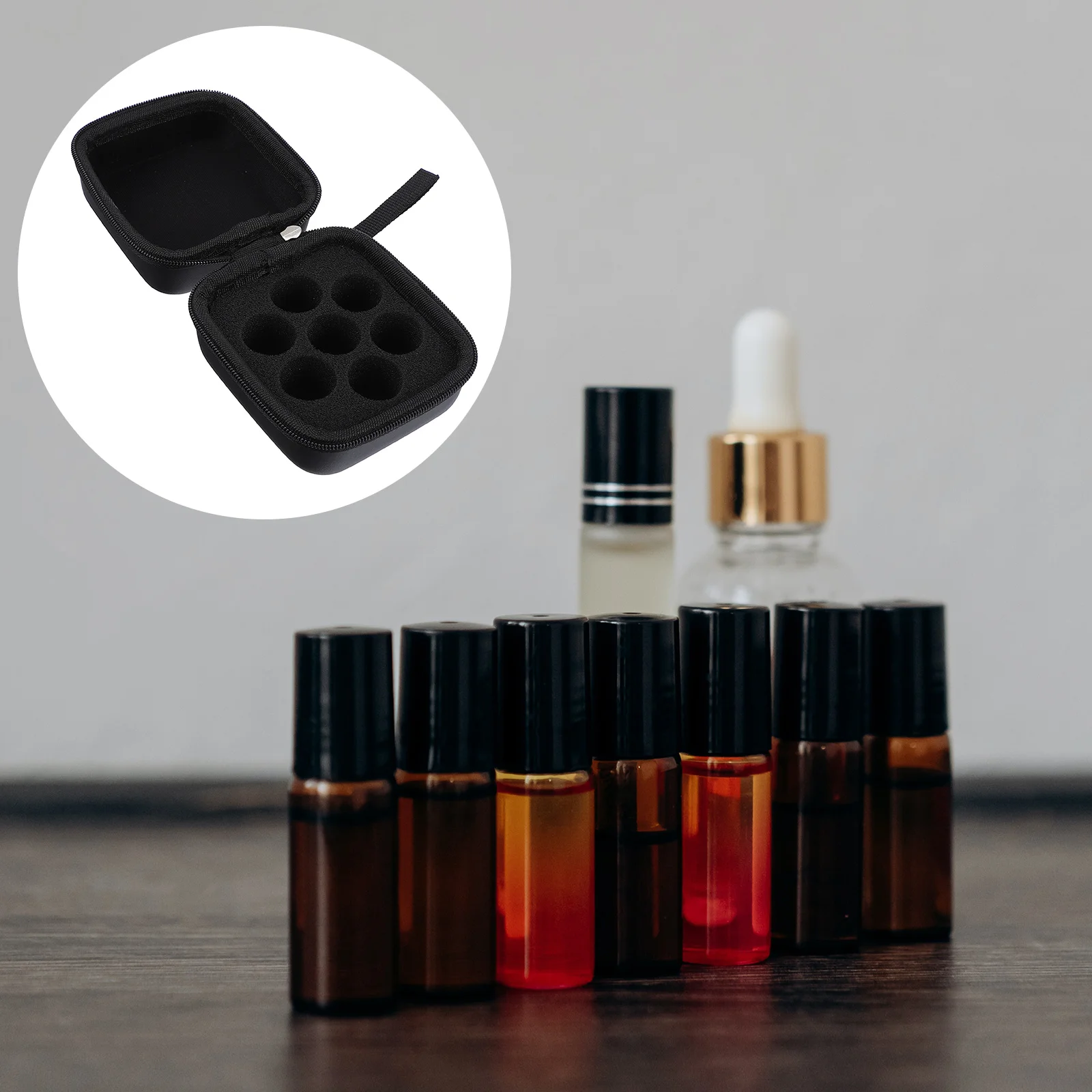 Essential Oil Bottle Storage Box Travel Container Pu Case Small Bulk Portable Carrying Bag