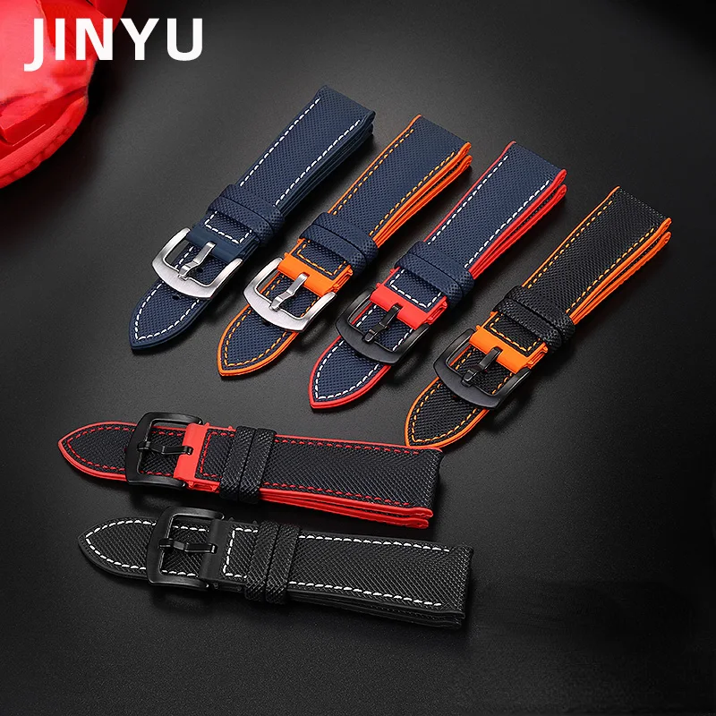 23mm Nylon rubber Bottom Watch Strap Men's Waterproof Wrist Band For Casio PROTREK mountain Climbing PRW-60/PRW-70/Y50Y/30 strap