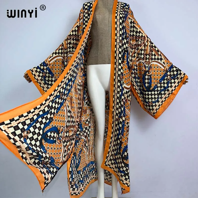 Модное кимоно WINYI кардиган кафтан коктейль Сексуальная Пляжная накидка в стиле