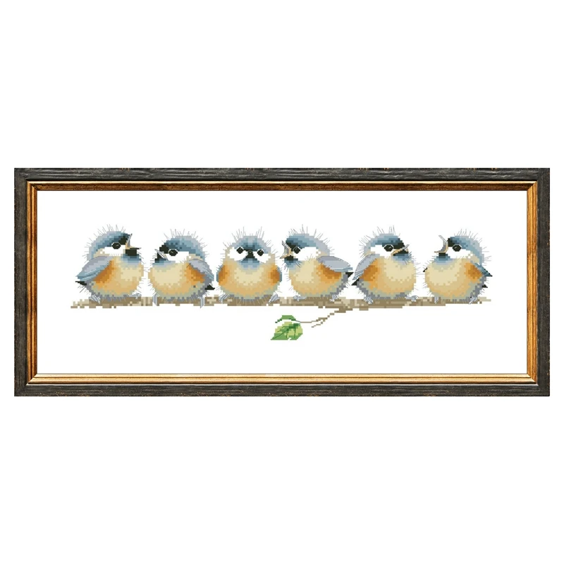 

Chorus Line cross stitch kit animal birds 18ct 14ct 11ct white fabric cotton thread embroidery DIY handmade needlework