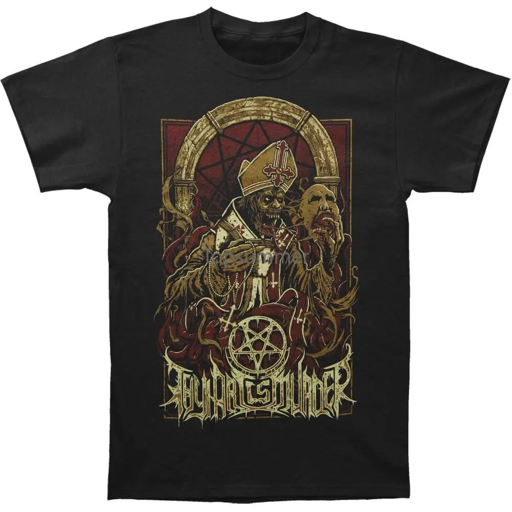 

Thy Art Is Murder Men Evil Pope T-Shirt Black Rockabilia New Mens Spring Summer Dress Short Sleeve Casual Letter Printing