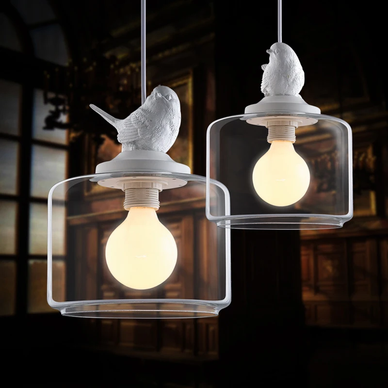 

Bird Decor Pendant Light Glass Chandelier Hanging Lamp Kitchen Nordic Modern Home Lighting Fixture Ceiling Suspension Luminarias