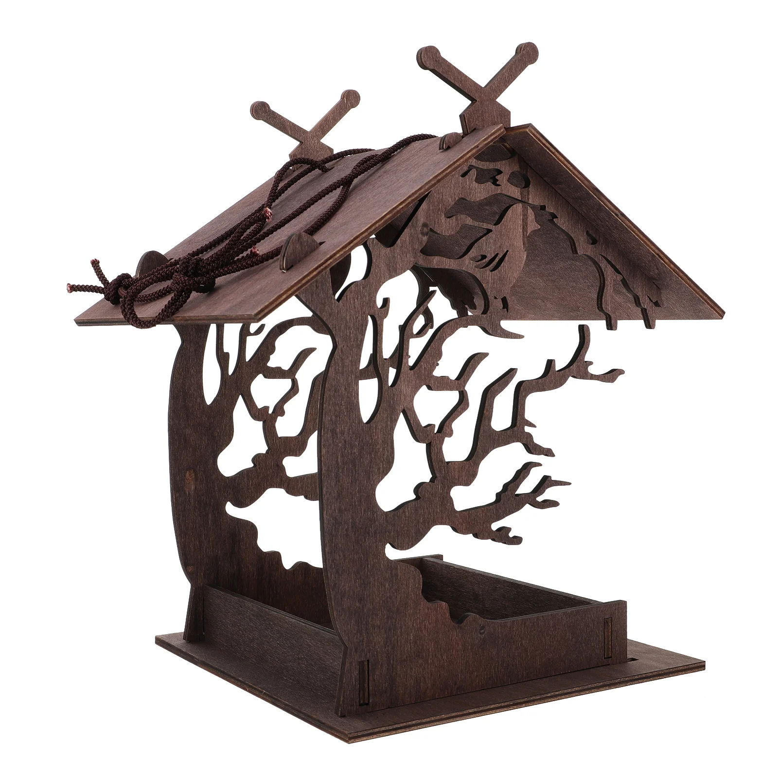 

Bird Feeder House Wooden Hanging Wood Wild Diy Outdoor Feeders Garden Box Kit Proof Squirrel Unfinished Treat Station Toy