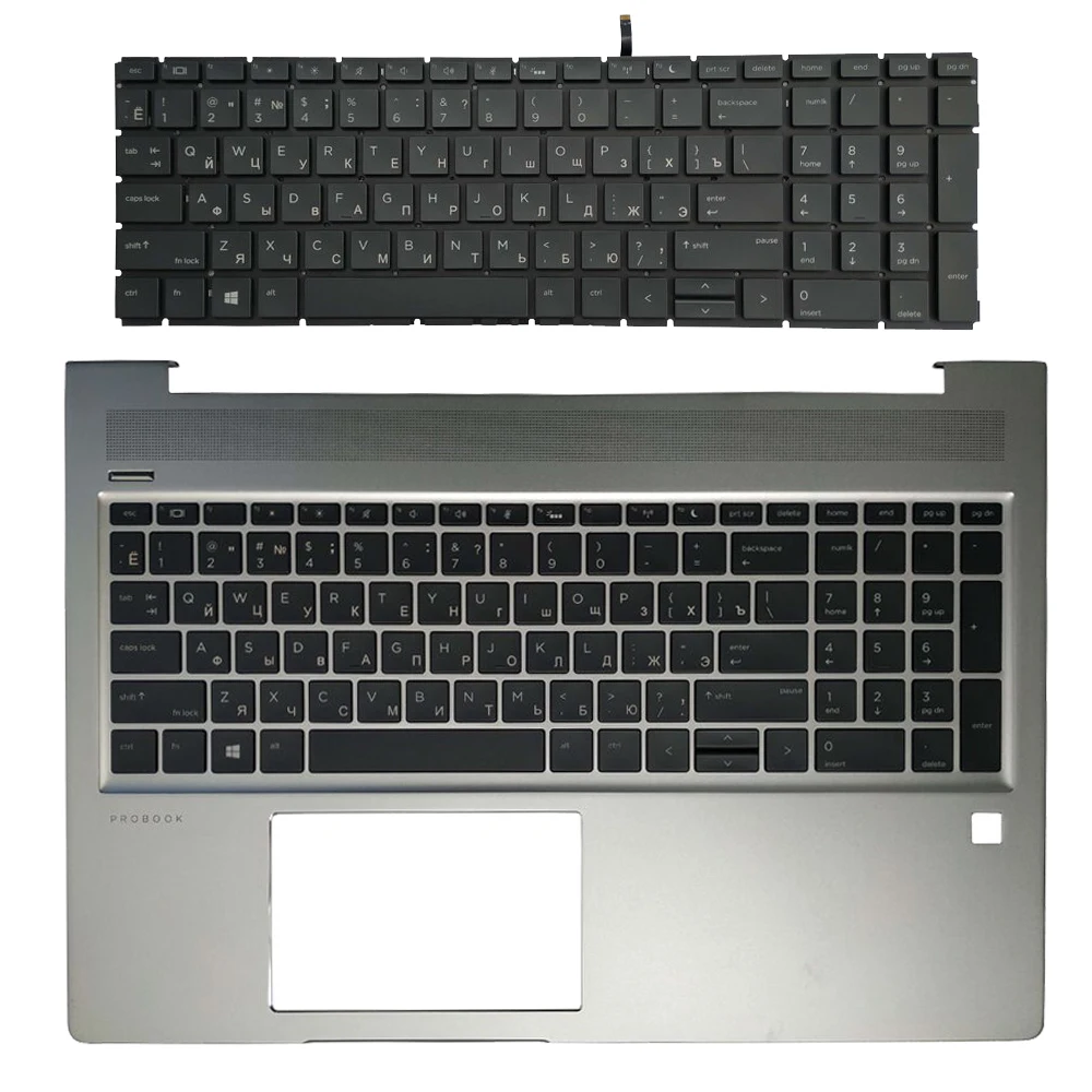 

New Backlit Russian Keyboard For HP ProBook 15 450 G6 455 G6 455R G6 450 G7 455 G7 455R 2B-BBU01Q100 With Palmrest Upper Cover