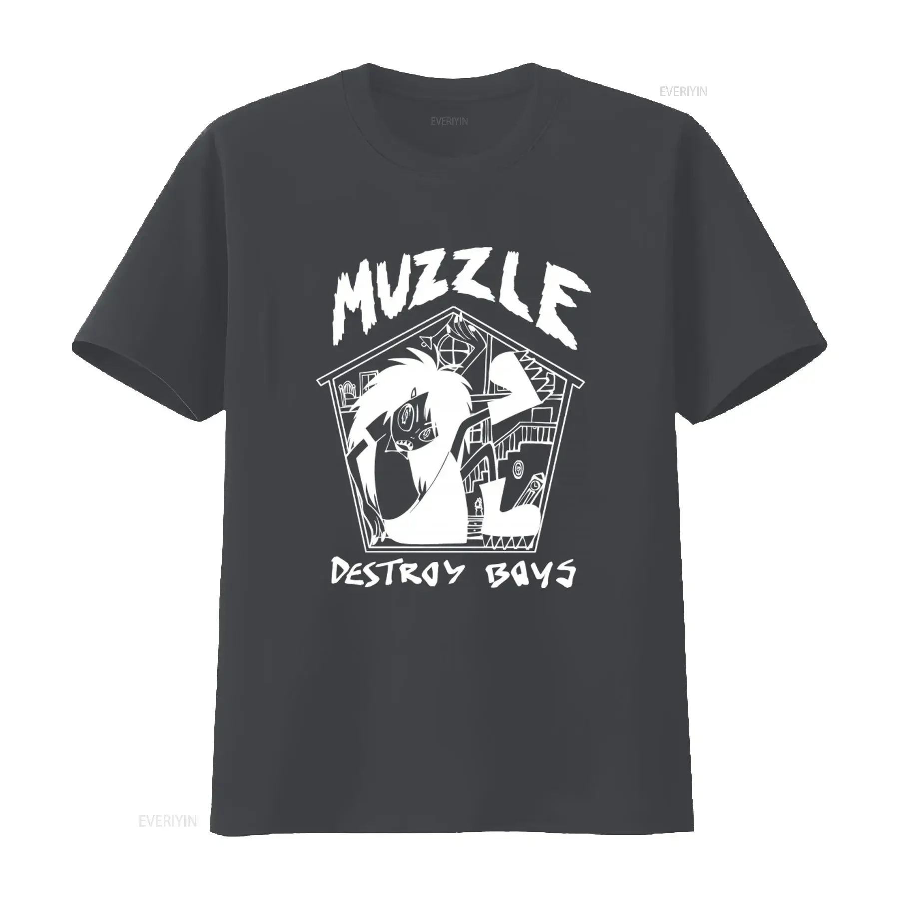 Фото Футболка Destroy Boys в панк-стиле с принтом Muzzle Alexia Roditis Violet Mayugba, винтажная, с эффектом потертости, дышащая, мягкая, эластичная, мужская №3