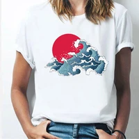 summer women t shirts fashion sea wave sunrise t shirt harajuku casual print tshirt graphic streetwear tops female clothes