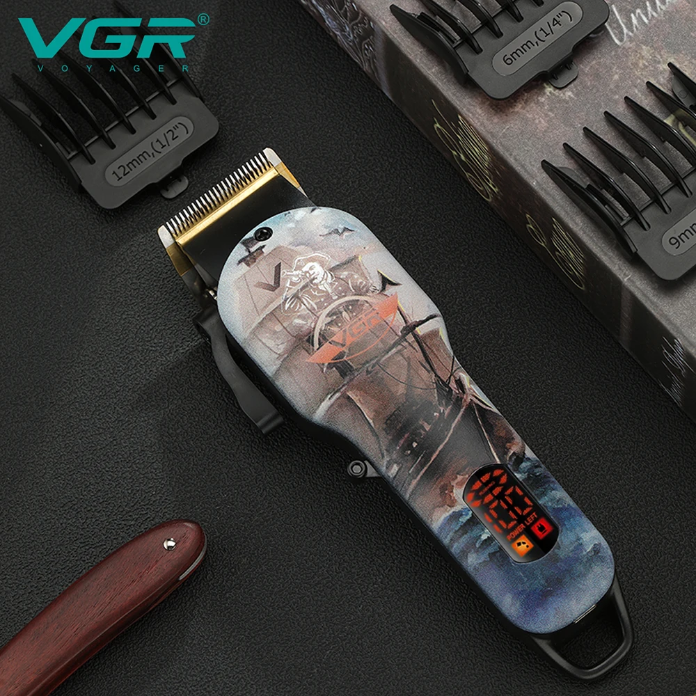 VGR Professional Hair Clipper Hair Cutting Machine Rechargeable Hair Trimmer For Men Shaver Barber Accessories Cut Machin Beard enlarge