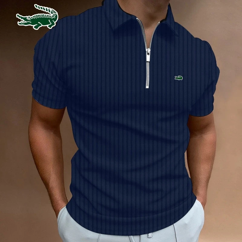 

CARTEOL Crocodile Polo Shirts for Men Casual Solid Color Slim Fit Mens Polos New Summer Fashion Brand Men Clothing Tops Tee