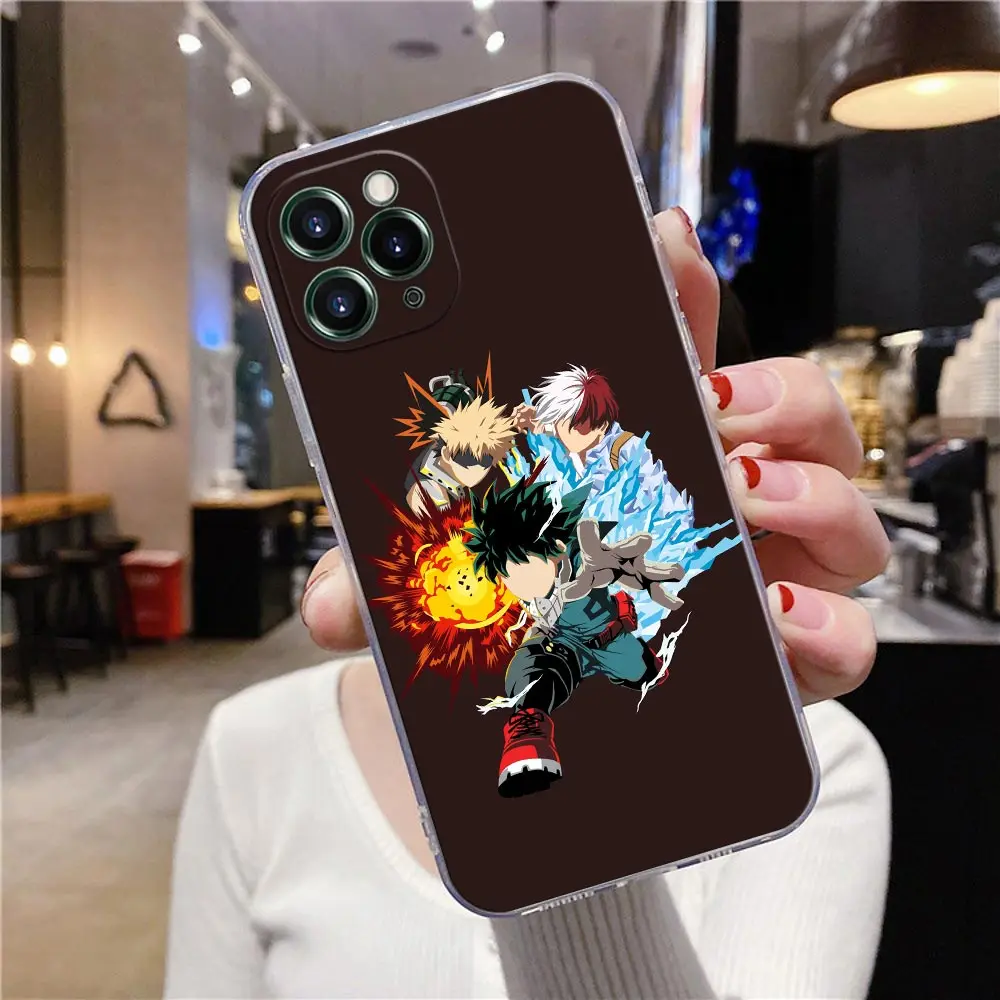 Cute Cartoon My Hero Academia Deku Anime Clear Phone Case For iPhone 13 11 12 14 Pro Max X XS XR 7 8 14 Plus Case Silicone Cover images - 6