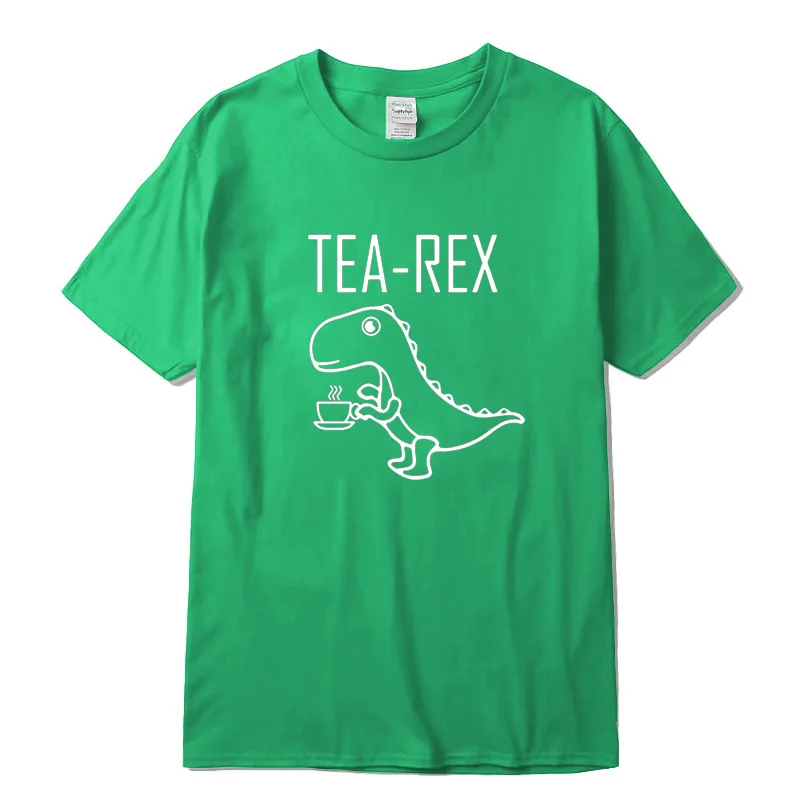 

Summer new fashion l funny dinosaur design printed O-collar men's T-shirt