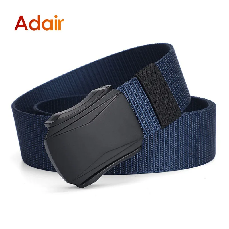 Men's Elastic Belt Nylon Canvas Outdoor Tactical Waistband Male Stretch High Quality Fashion Trouser Belt Solid Color DT054