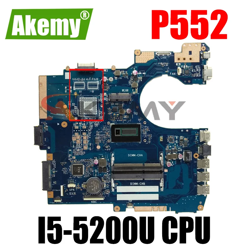 

For ASUS P552 P552L P552LA P552LJ P2520LA P2520LJ Notebook Laptop Motherboard With SR23Y I5-5200U CPU DDR3L 100% Fully Tested